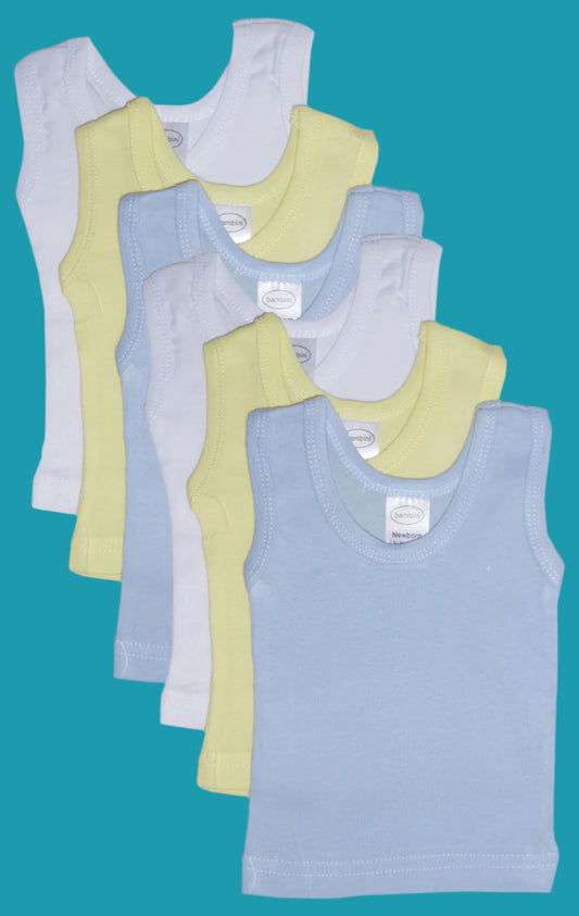 Boys' Six-Pack Pastel Tank Tops | Soft & Comfortable Baby Tops 👕