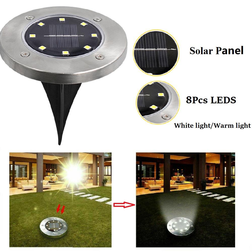 ☀️ 4/8 LED Solar Powered Ground Lights for Outdoor Pathway & Garden 🌿✨