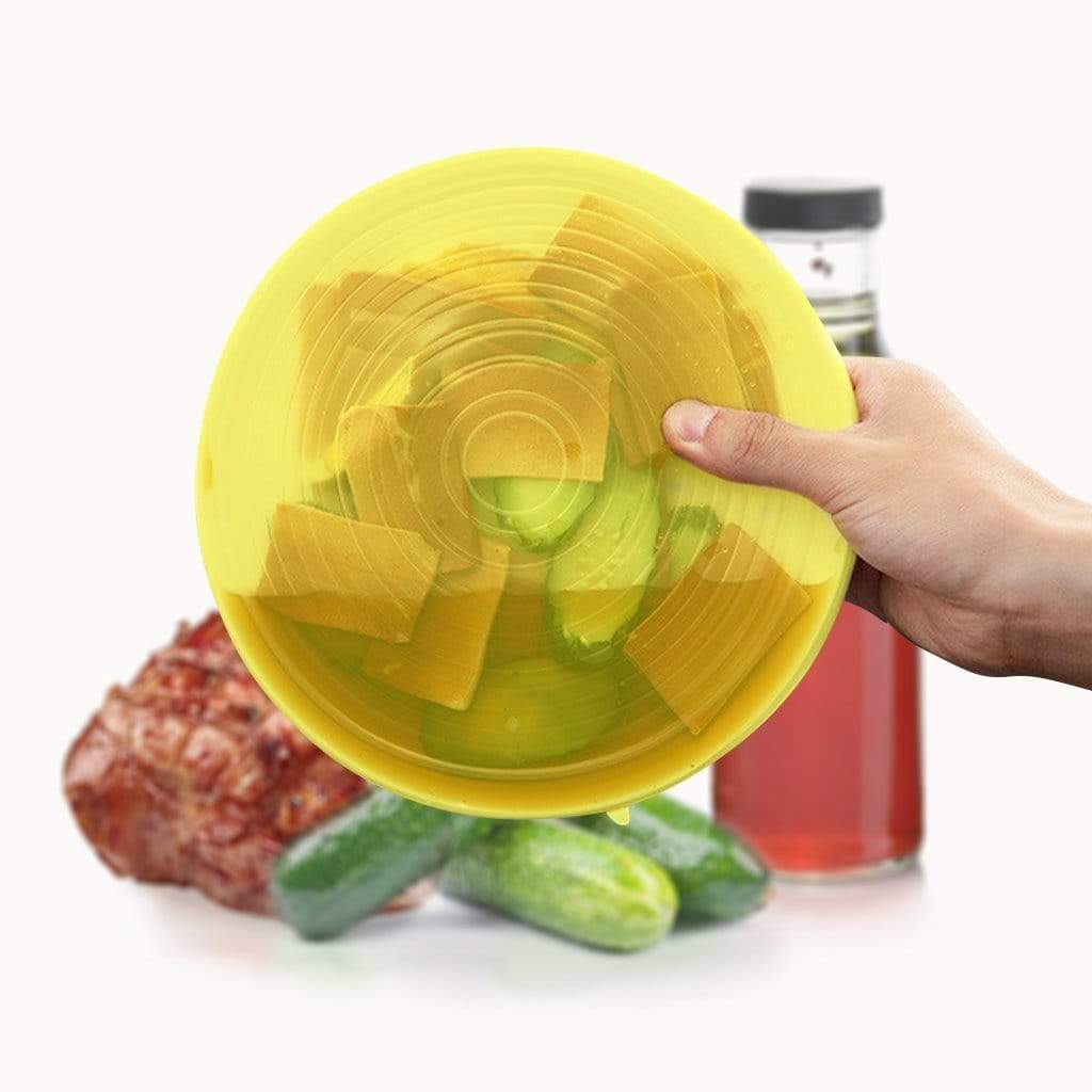 🛑 Silicone Food Lids (6-Piece Set) – Convenient, Reusable & Stretchable Airtight Seal! 🍲✨