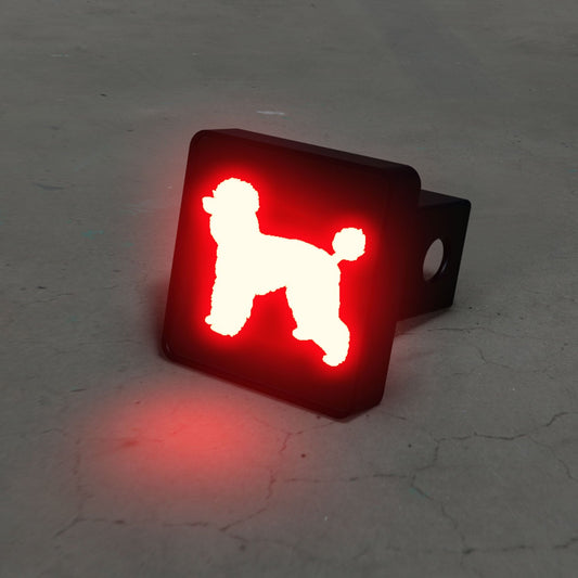 🐩 Poodle LED Brake Hitch Cover - Stylish & Safe Tail Light 🚨