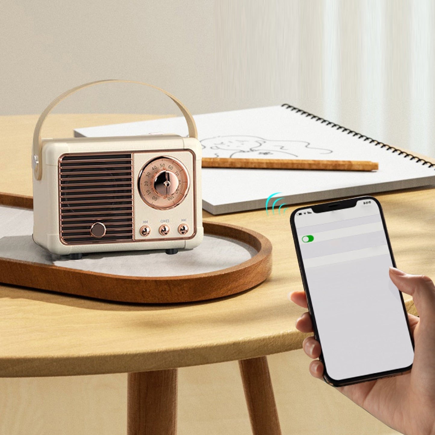 📻 Bluetooth Compact Retro Speaker with Radio – Vintage Style & Modern Sound 🎶✨