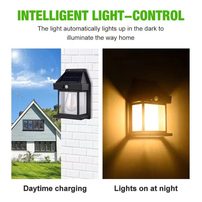 Solar LED motion sensor Tungsten Wall Light