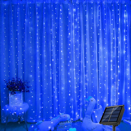 Solar Curtain Lights – Waterproof Outdoor Fairy String Garland for Magical Decor