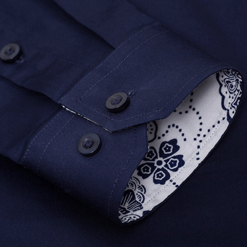 👔 Men's Button Down Shirt with Oriental Inner Details – Unique & Stylish Design ✨