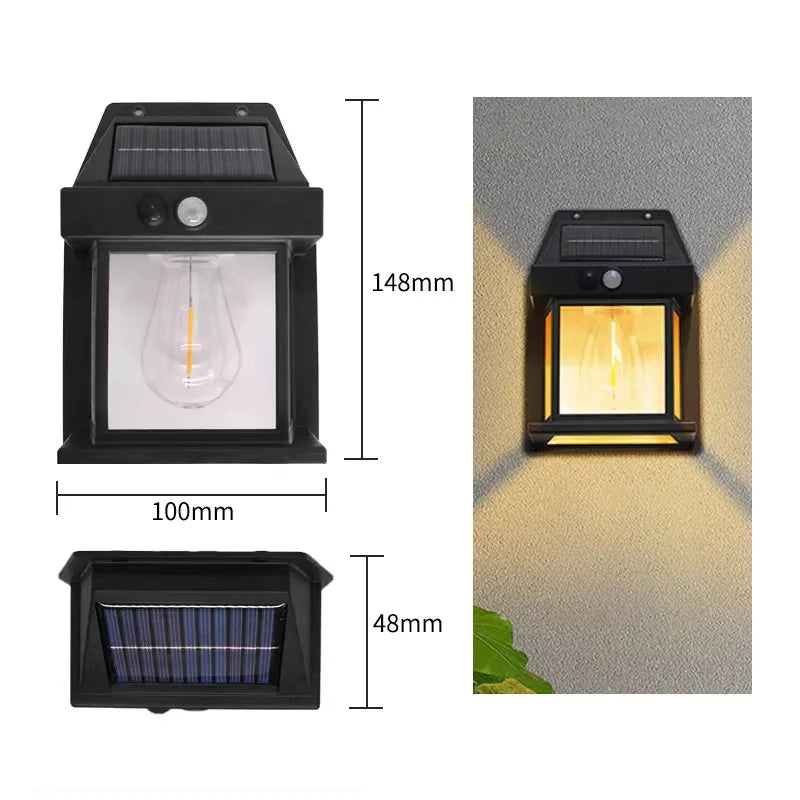 Solar LED motion sensor Tungsten Wall Light