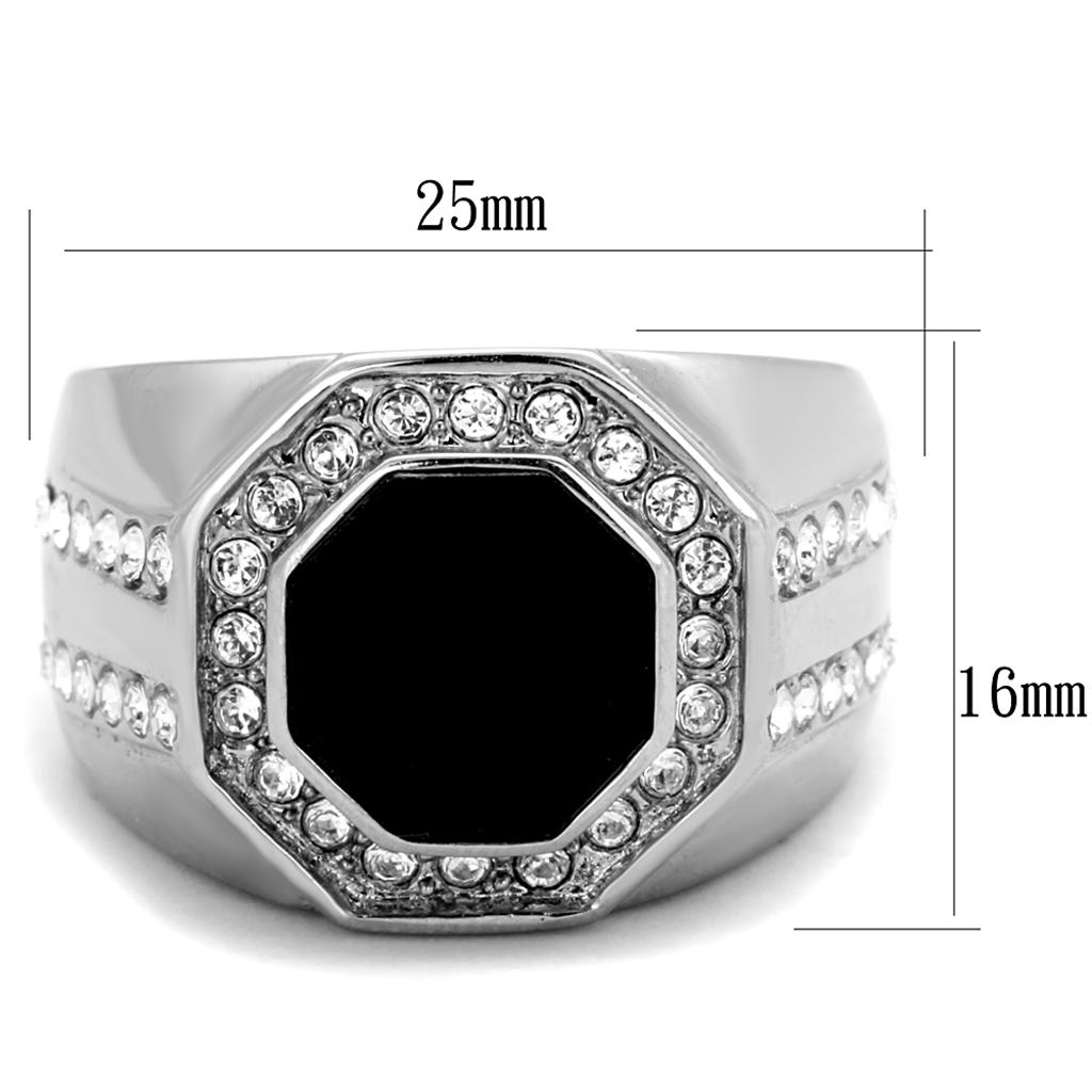 💍 Men's Stainless Steel Crystal Ring – Elegant and Stylish TK2066 Design ✨