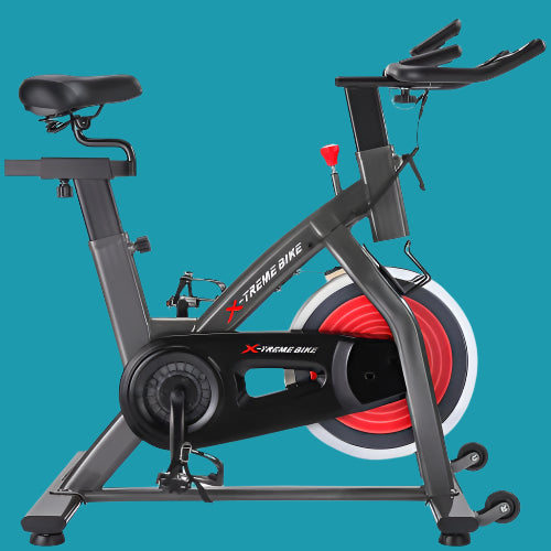 Indoor Cycling Bike with 4-Way Adjustable Handlebar & Seat, LCD Monitor for Fitness Tracking