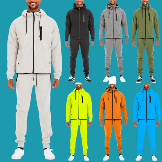 🔥 Dynamic Tech Fleece Track Jacket & Jogger Suit: Style Meets Performance 🏃‍♂️