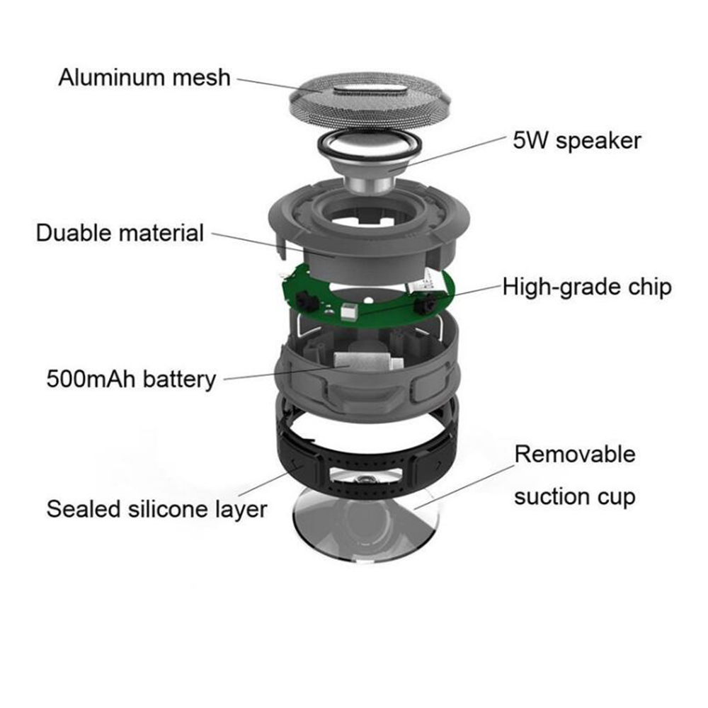 🔊 Mini Portable Waterproof Bluetooth Speaker with Suction Cup 🚿🎶