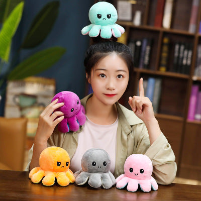 Reversible Flip Octopus Stuffed Plush Doll 🐙 - Soft & Colorful Toy for All Ages 🌈