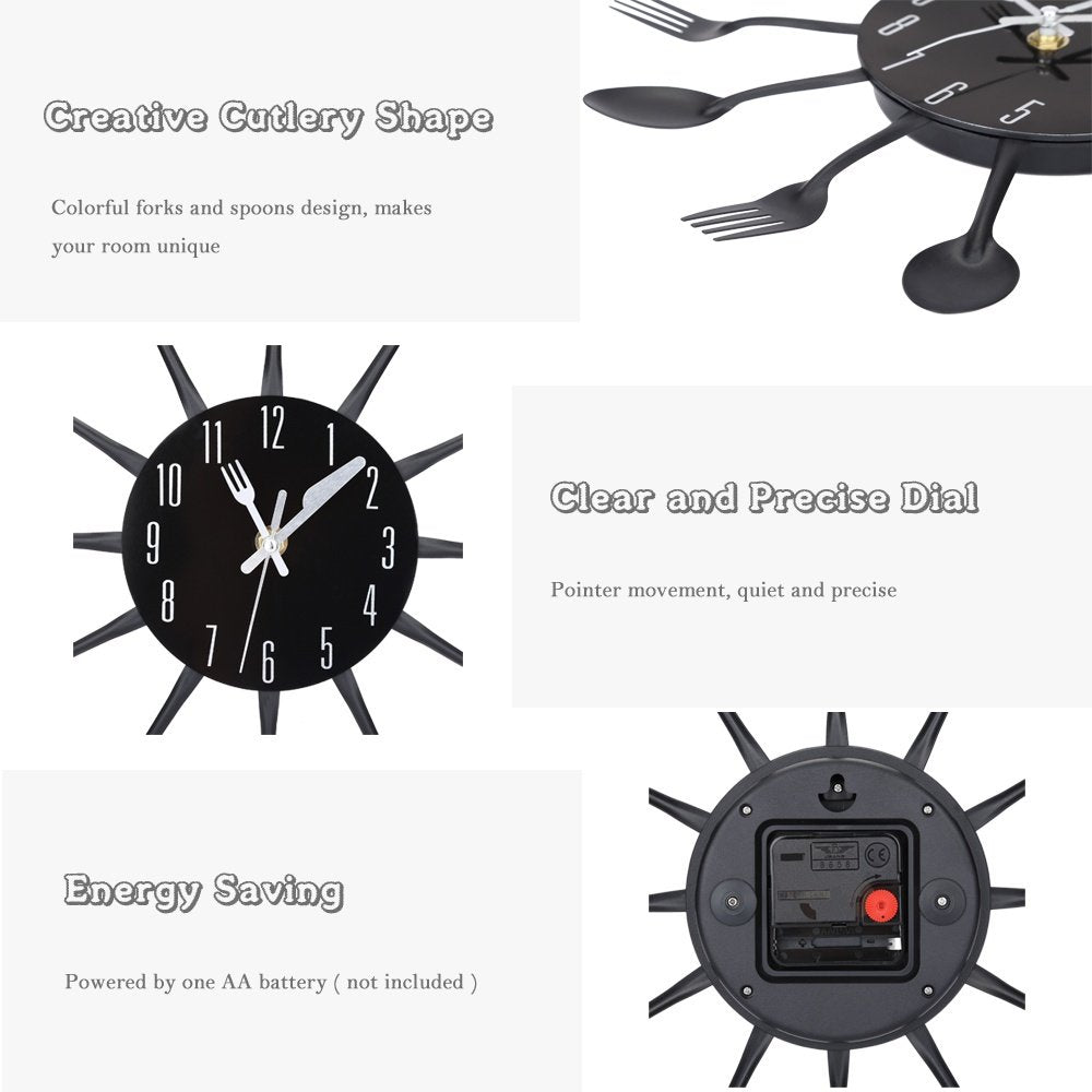 Kitchen Cutlery Wall Clock – Unique Cooking Timepiece for Home Decor 🍴🕰️