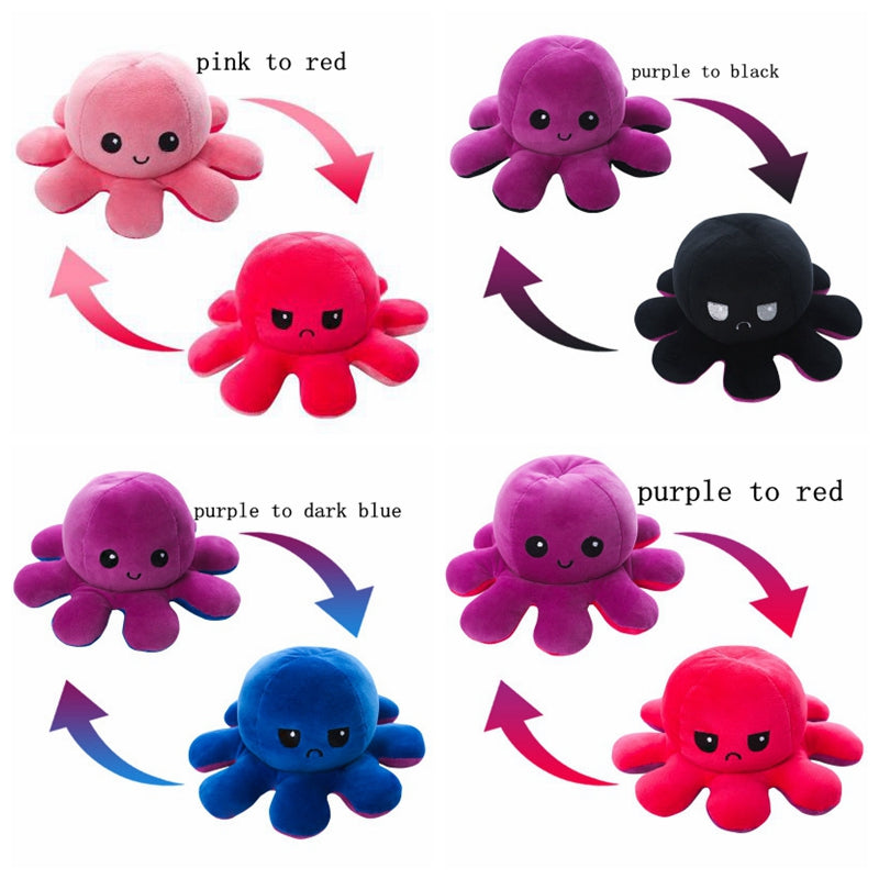 Reversible Flip Octopus Stuffed Plush Doll 🐙 - Soft & Colorful Toy for All Ages 🌈