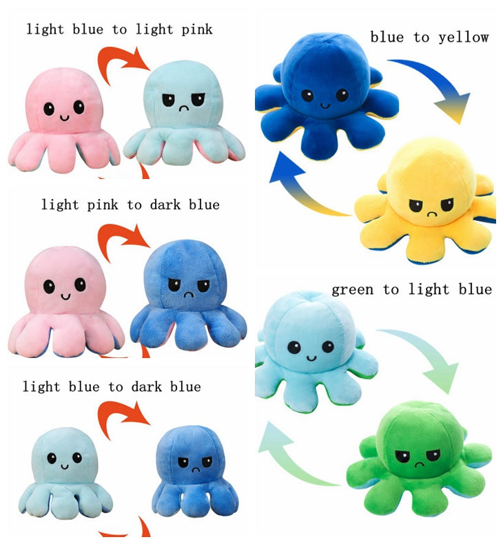 Reversible Flip Octopus Stuffed Plush Doll 🐙 - Soft & Colorful Toy for All Ages 🌈