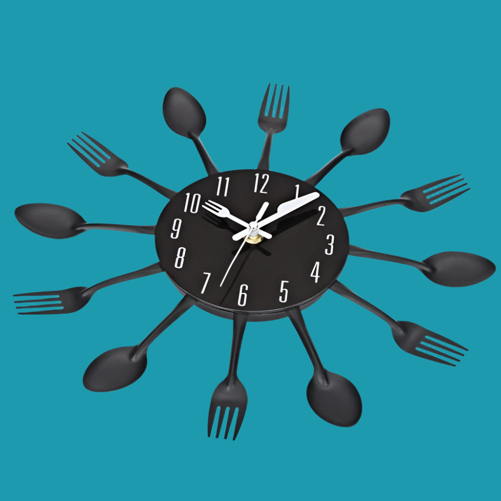 Kitchen Cutlery Wall Clock – Unique Cooking Timepiece for Home Decor 🍴🕰️