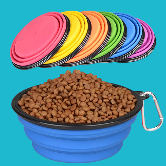 Collapsible Silicone Travel Pet Bowl – Portable and Convenient for On-the-Go Pets!