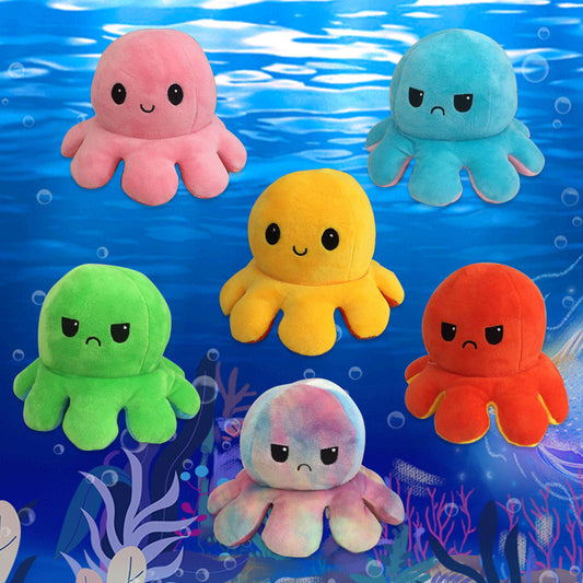 Reversible Flip Octopus Stuffed Plush Doll 🐙 - Soft & Colorful Toy for All Ages 🌈