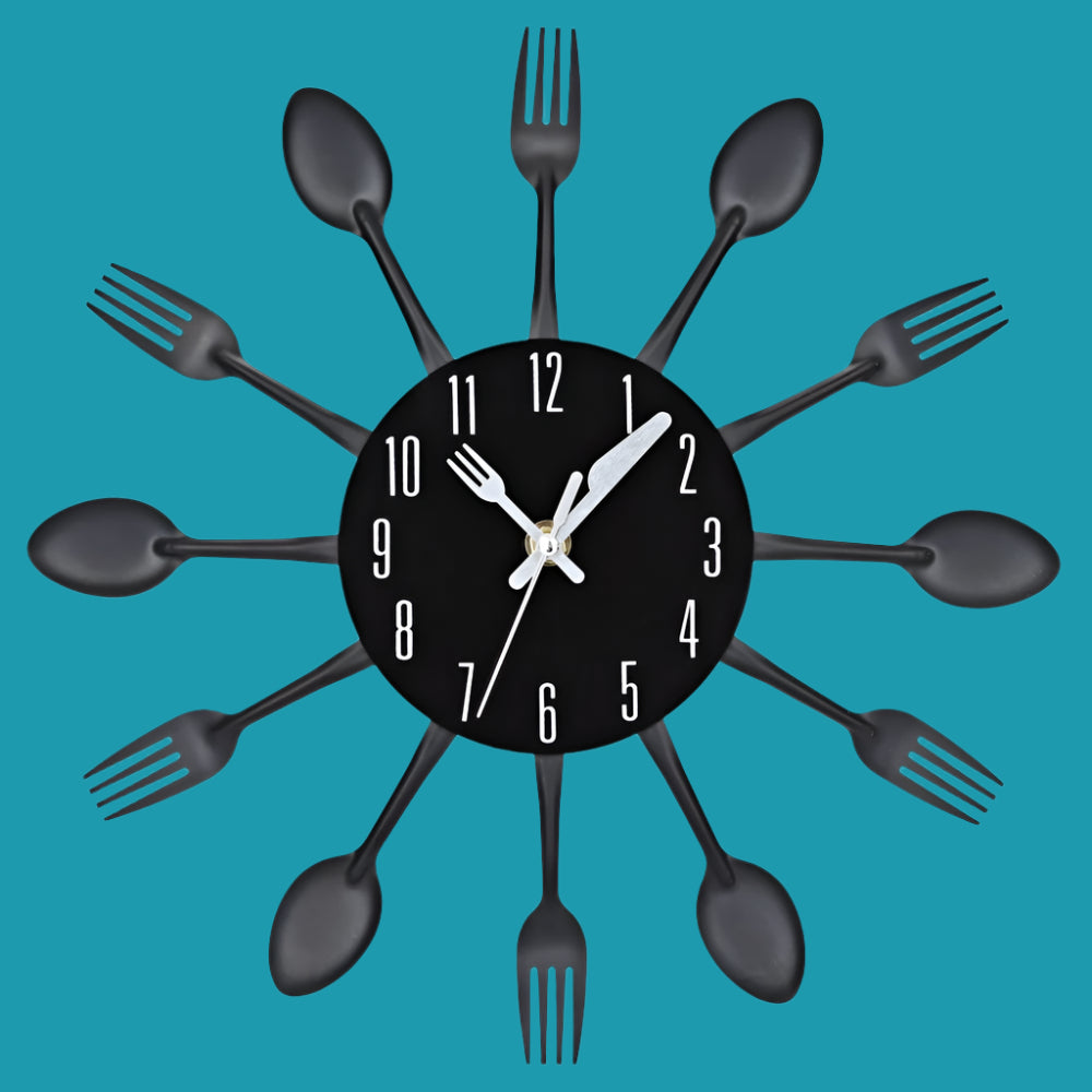 Kitchen Cutlery Wall Clock – Unique Cooking Timepiece for Home Decor 🍴🕰️