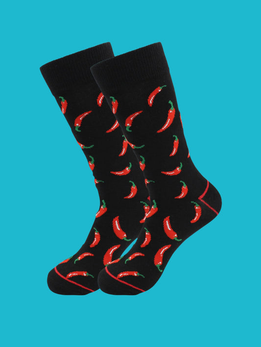 🌶️ Cozy Chili Pepper Food Socks – Trendy & Comfortable for Men and Women