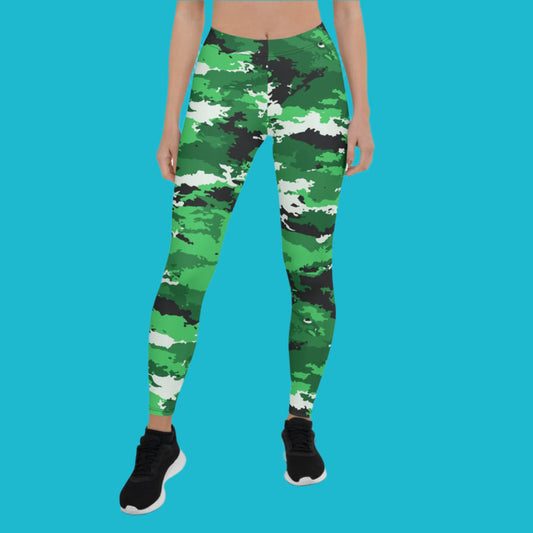 Green Camo Leggings for Women – Stylish, Comfortable, and Perfect for Any Activity 💪