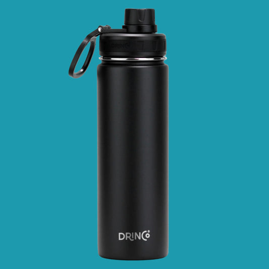 🏋️‍♂️ DRINCO® 22oz Stainless Steel Sport Water Bottle - Black 🖤 | Stay Hydrated in Style!