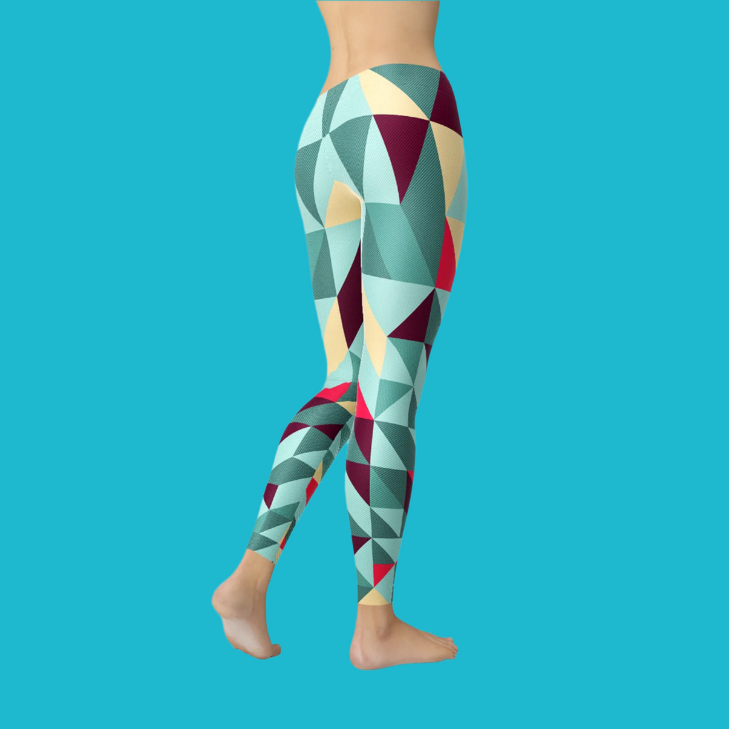 ✨ Women's Leggings with Colorful Geometric Triangles – Stylish, Trendy & Comfortable! 💫