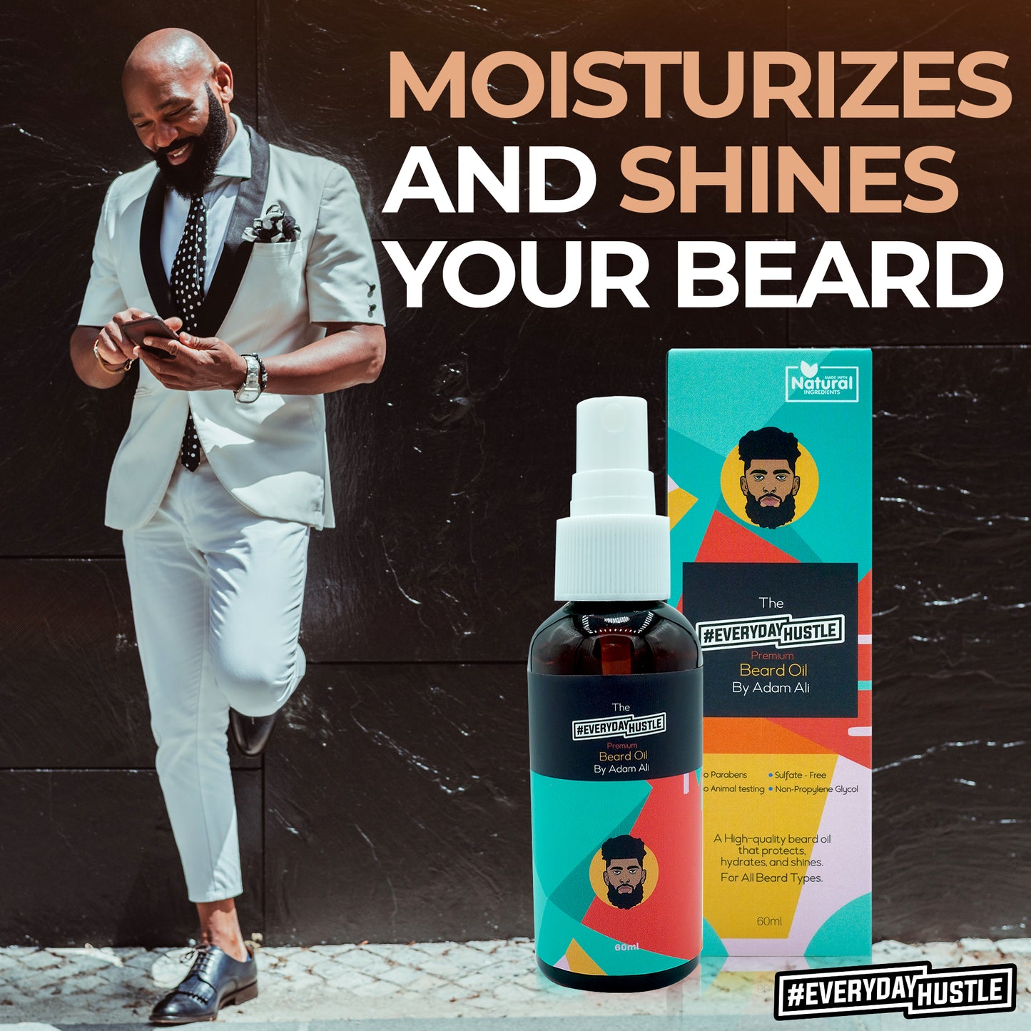 Premium Jasmine Scented Beard Oil Spray for Men 🌿💧, 60ml