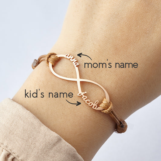 ♾️ Personalized Mom Bracelet – Infinity Bracelet with Kids' Names 💖✨