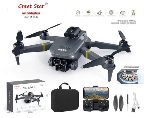 🚁 Drone Y3 MAXX: Triple Camera, Ultimate Performance, 1 Battery – Fly in Style!