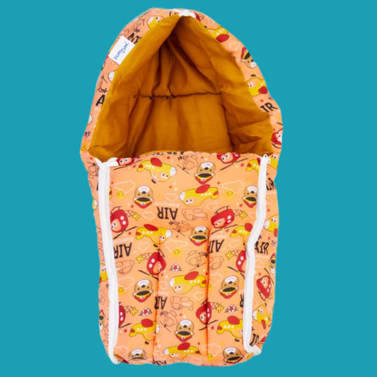 New Orange Born Baby Unisex Cotton Carry Bag/Sleeping Bag, 3-in-1 | Soft & Versatile Bedding for Infants 🧡👶🛏️