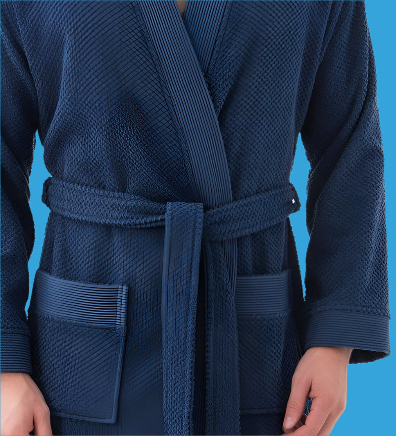 Men's Organic Turkish Cotton Terry Kimono Robe 🌿🛁 - Soft & Comfortable Terry Cloth Bathrobe