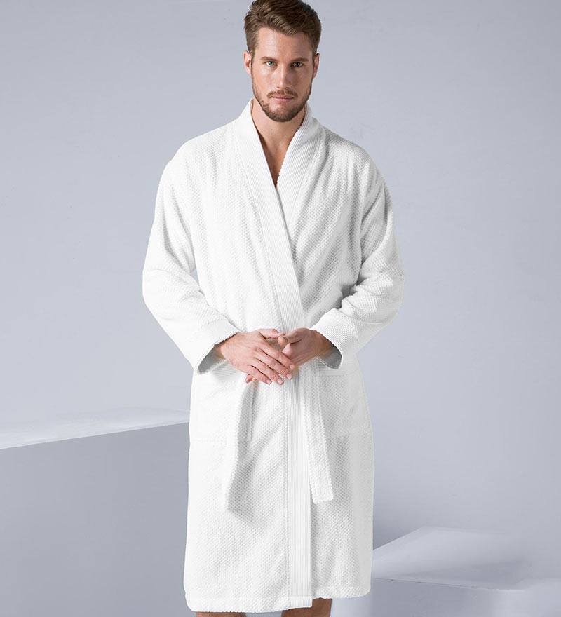 Men's Organic Turkish Cotton Terry Kimono Robe 🌿🛁 - Soft & Comfortable Terry Cloth Bathrobe