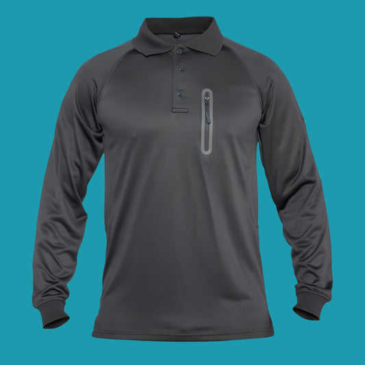 Men's Long Sleeve Tactical Polo Shirt - Military Style Golf Tee Shirt