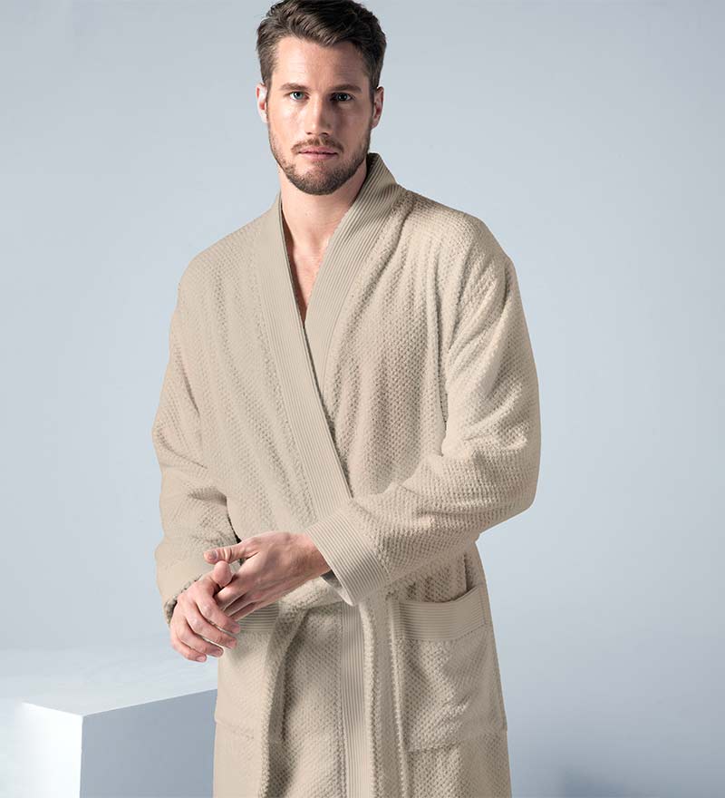 Men's Organic Turkish Cotton Terry Kimono Robe 🌿🛁 - Soft & Comfortable Terry Cloth Bathrobe