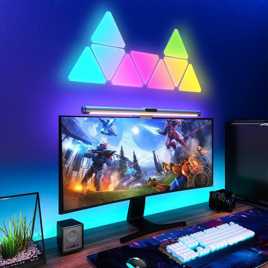 ✨ 10-Pack Modular Triangle Smart Wall Light 🔺💡 - Customizable LED Panel Set for Dynamic Lighting Design 🌈